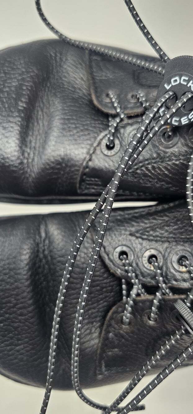 Birkenstock Women’s Memphis Black Pebbled Leather Oxford Locking Laces Size 36/5 - Picture 3 of 10